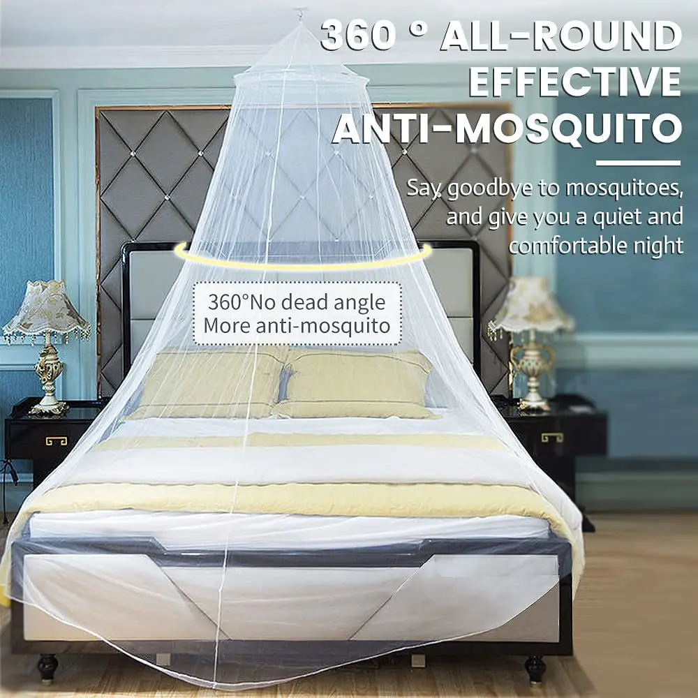 Mosquitera tipo domo grande para cama, dosel colgante y transpirable