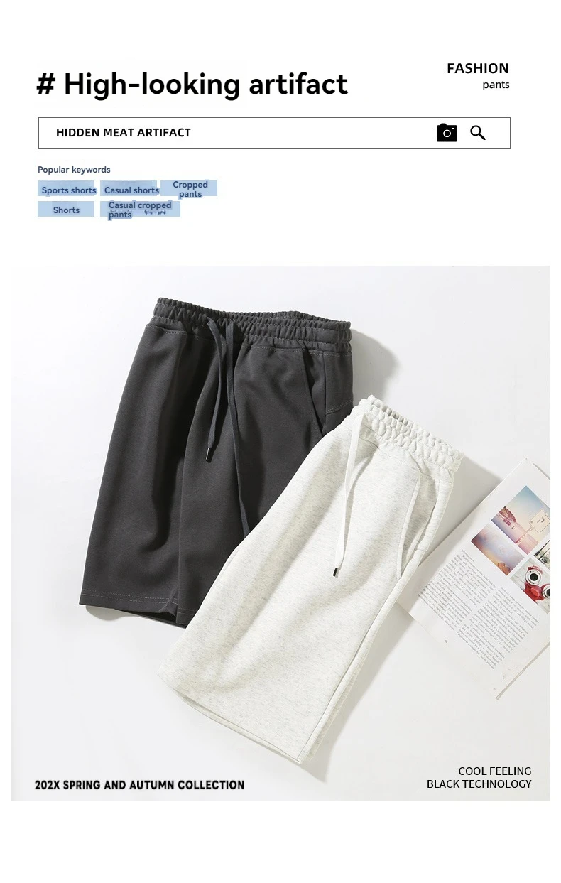 Fashionable Ultra-thin Cotton Neutral Capris Comfortable Versatile For Outdoor Training Loose and Breathable Shorts For Sports