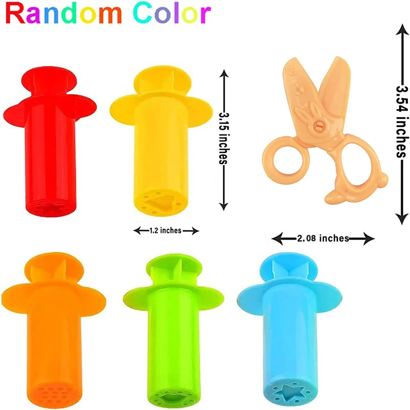 Fun Play Dough Tools Kit For Kids Children Toddlers Playdough Extruders Scissors Rollers Cutters Plasticine Clay Accessories Toy 5