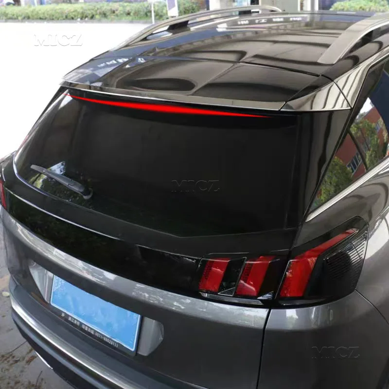 

For Peugeot 3008 GT 2017-2022 Second Generation Car Rear Back Spoiler Lip Wing Add-on Sticker Trim Cover Glossy Stainless Steel