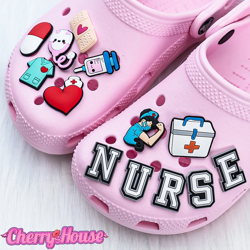 13pcs Nurse Croc Charms Thermometers Syringes Shoe Charms Pills Shoe