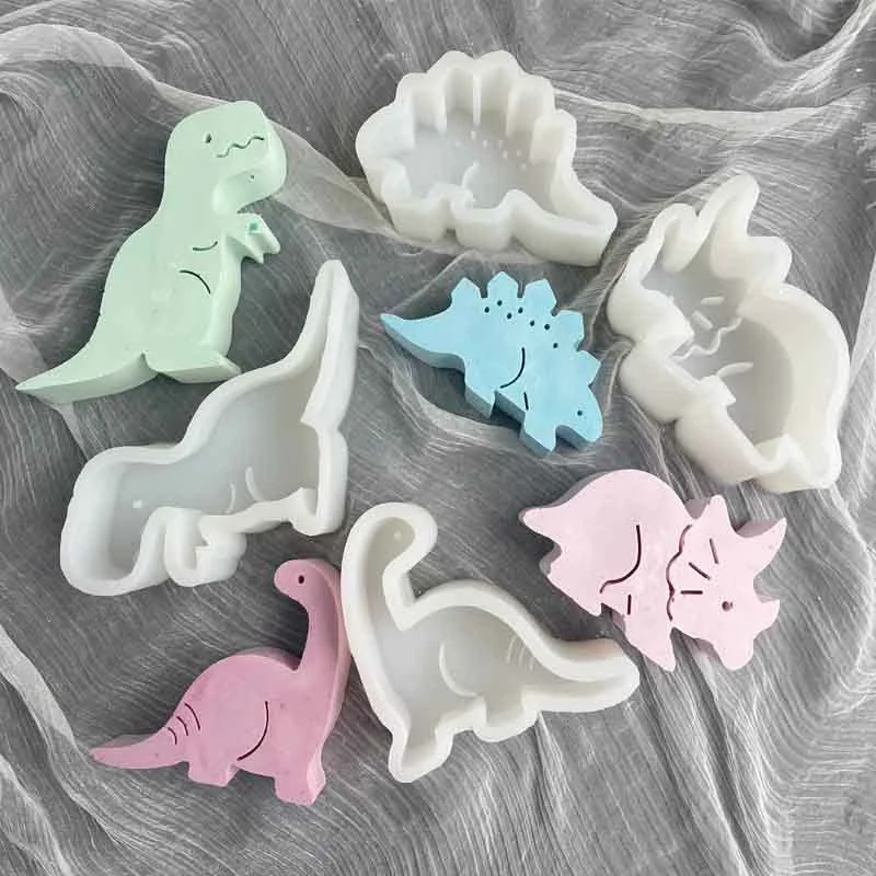 

3D Dinosaur Shape Pastry Silicone Mold Epoxy DIY Animal Series Fondant Table Art Home Decor Plaster Tools Candle Soap Resin Mold