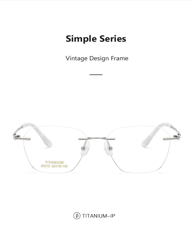 Oveliness Women's Rimless Flat Top Oval Titanium Eyeglasses Side View
