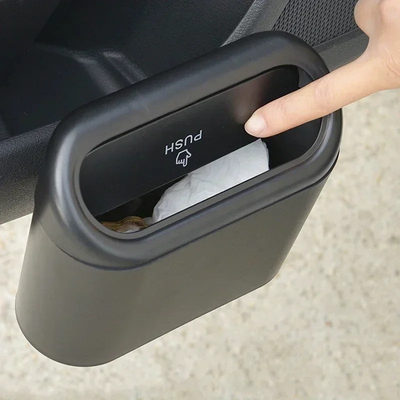 Portable Car Trash Can Hanging Mini Vehicle Garbage Organization With Lid Multifunctional Automotive Garbage Storage Box