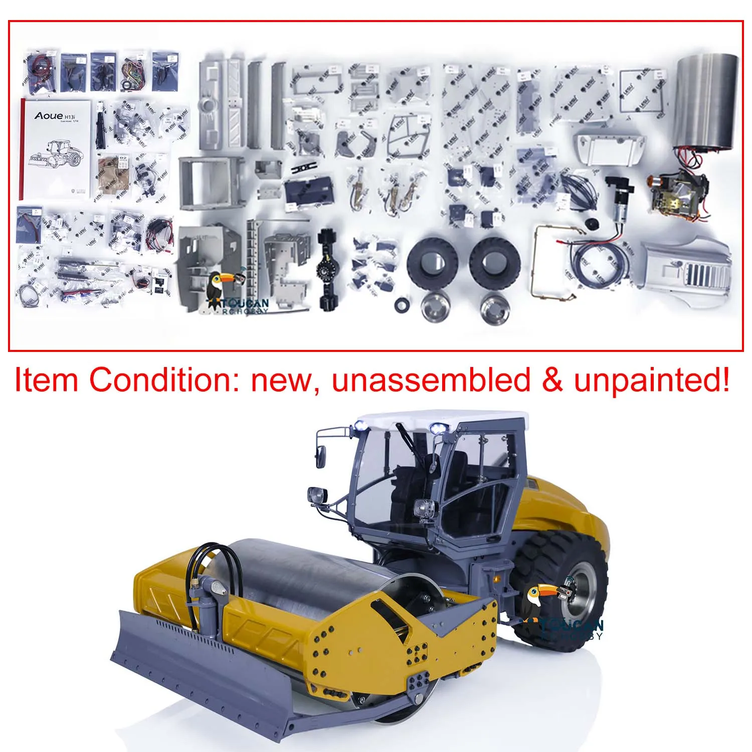 LESU 1/14 Hydraulic RC Road Roller for HAMM H13ix Radio Control Car With Light Sound Model Kits Outdoor Boys Toys TH21999 5