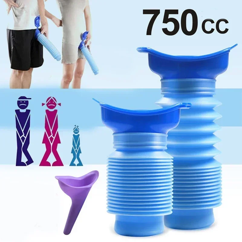 2-Pack Portable Urinal For Men and Women Outdoor Travel Driving Mobile Toilet 750ML Emergency Urinal Car Convenience Urine Bag urine bag,disposable urine bag