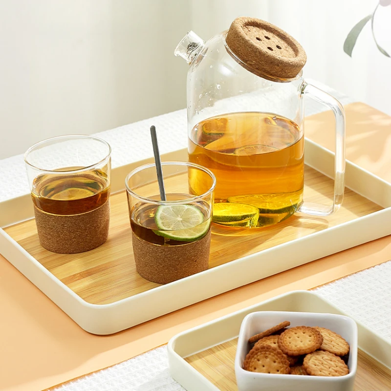 Bamboo Tray Japanese Dinner Plate Imitation Bamboo Pattern Tea Tray Kitchen Storage Plastic Storage Tray Thickened Anti-drop 4