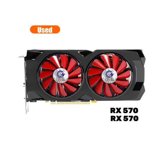

C CCTING RX 570 8GB Video Card GPU Radeon RX570 8GB Graphics Cards PUBG Desktop PC Screen Computer Game Map Mining HDMI for XFX