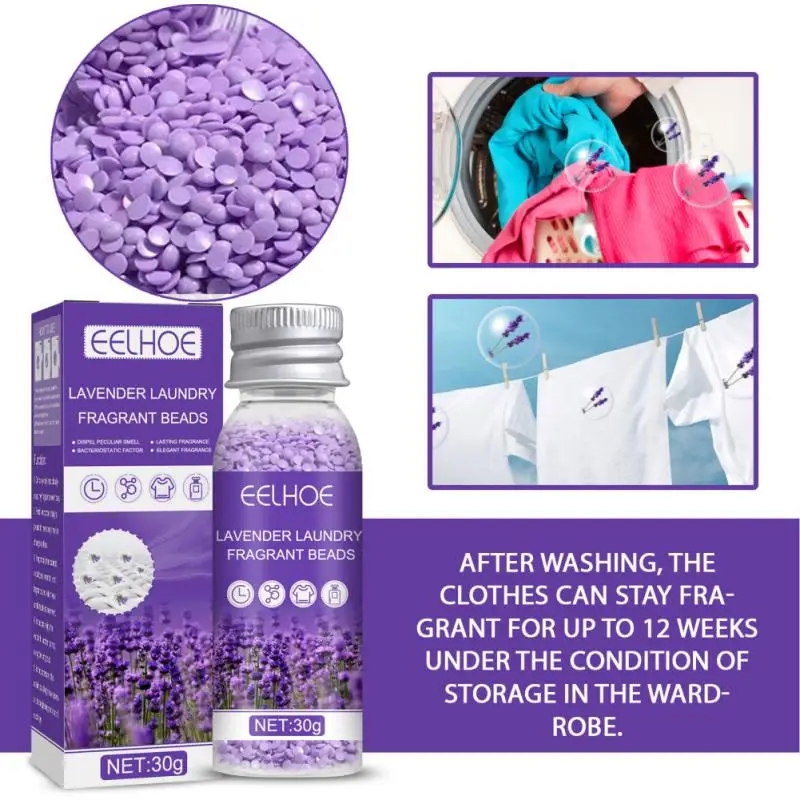 Laundry Beads EELHOE Laundry Beads Laundry Clothing Lasting Lavender Fragrance Beads Portable Protective Clothing Supple Detergent