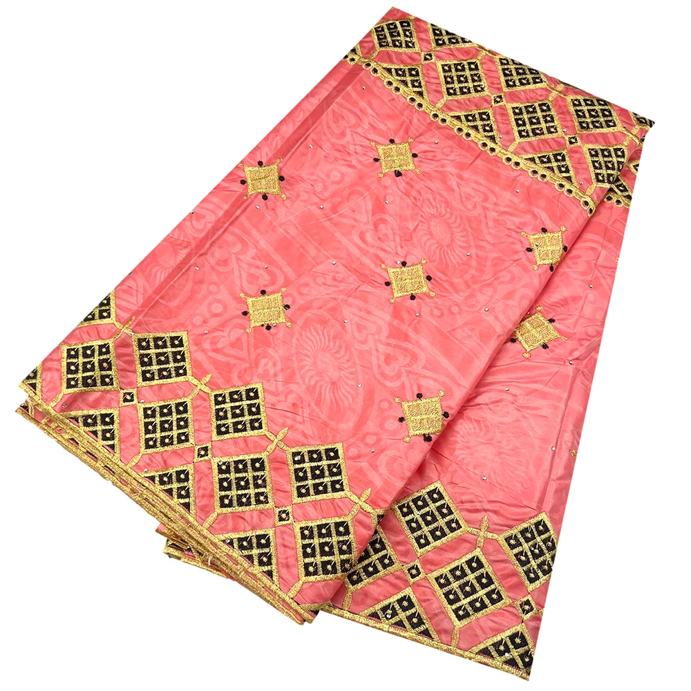 Lace Fabric African Bazin Riche 100% Cotton 2.5Yards