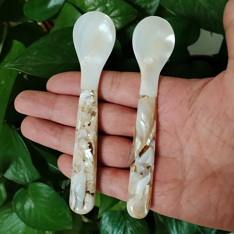 2PCS Natural Yellow Pearl Oyster Shell Dish Polished Shell Handmade Creative DIY Jewelry Beads Decorative Caviar Container 5