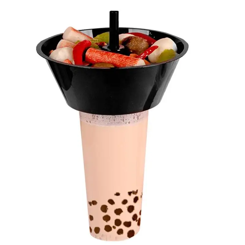 

Drink And Snack Cup 2 In 1 Stadium Cups With Bowl On Top Leakproof Portable Stadium For On-The-Go Park Movie Theater Home Travel