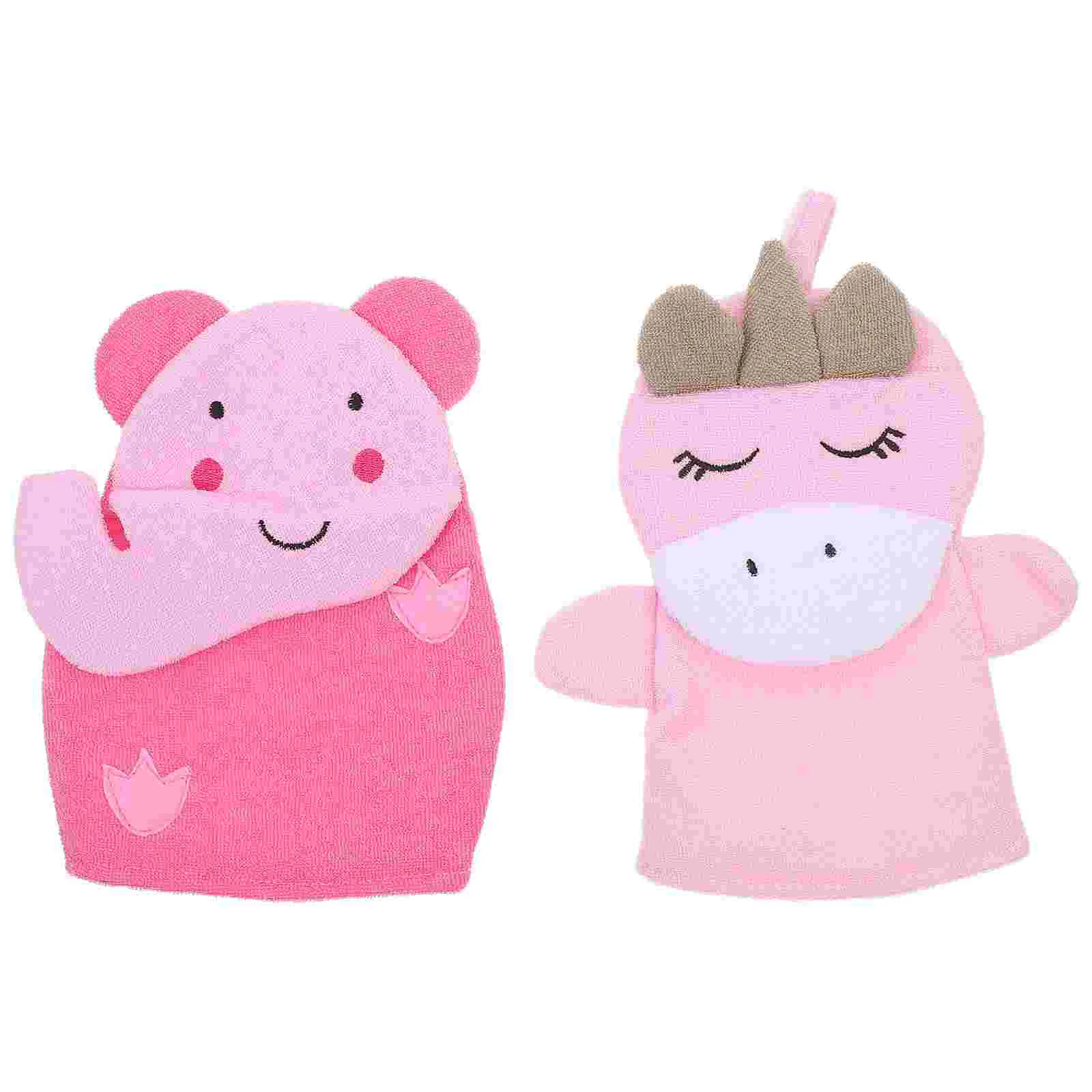 

2 Pcs Scrub Gloves Shower Supply Scrubber Bath Towel Skin Cleaning Supplies Composite Cotton Mittens for Children