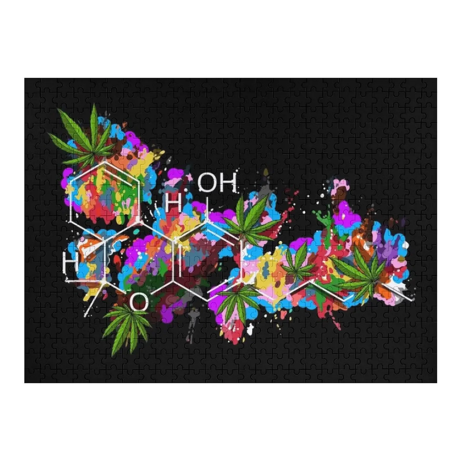 

Weed THC Molecule Jigsaw Puzzle Personalized Gift Ideas Custom Wood Puzzle