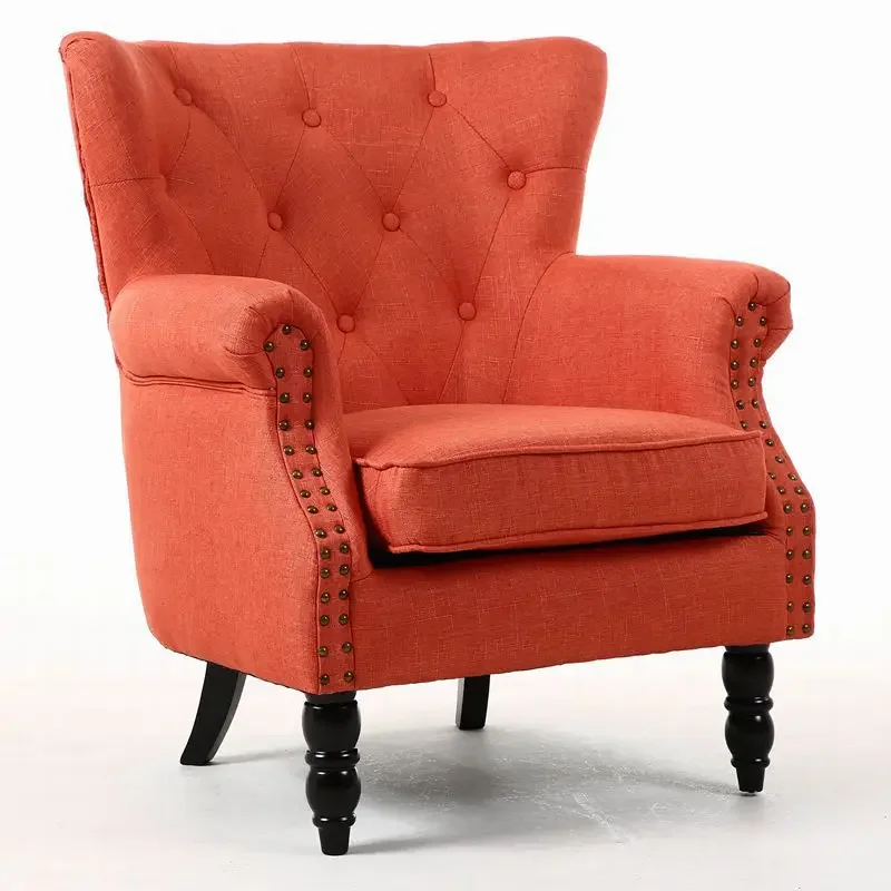 

American single sofa chair fabric sofa small apartment living room fashionable simple tiger chair hotel room reception