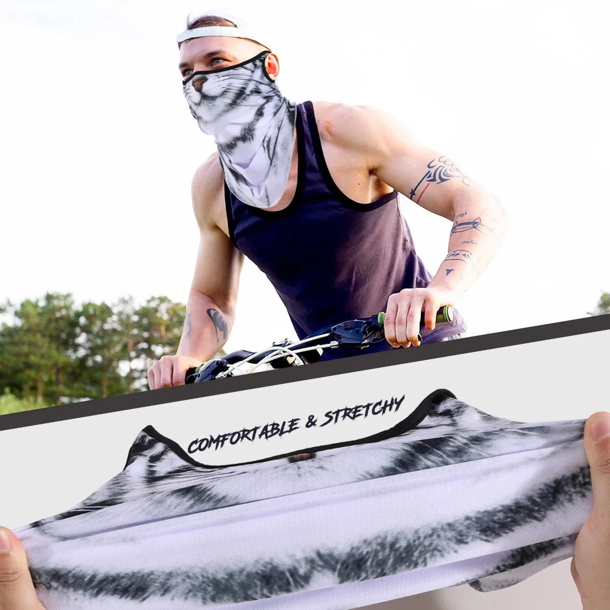 Hanging Ear Motorcycle Balaclava Animals Face Mask Breathable Windproof Scarf Outdoor Cycling Motocross Riding Sport Equipment
