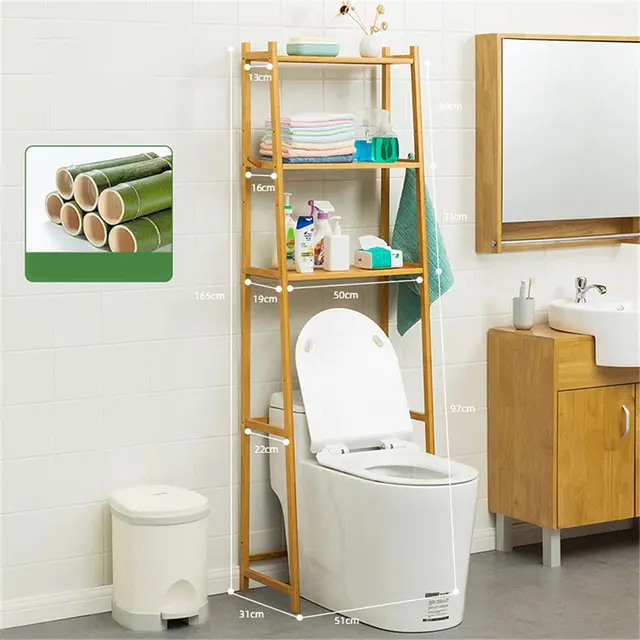 Over The Toilet Storage Rack 3-Tier Industrial Bathroom Organizer Toilet  Shelves Space Saver with Multi-Functional Brown - AliExpress