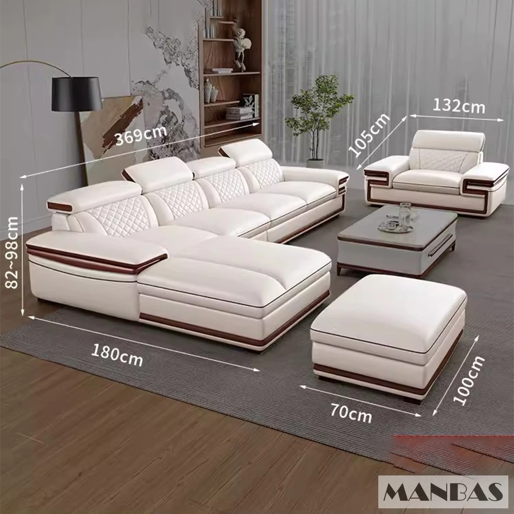 Italian Leather Sofa Set 4