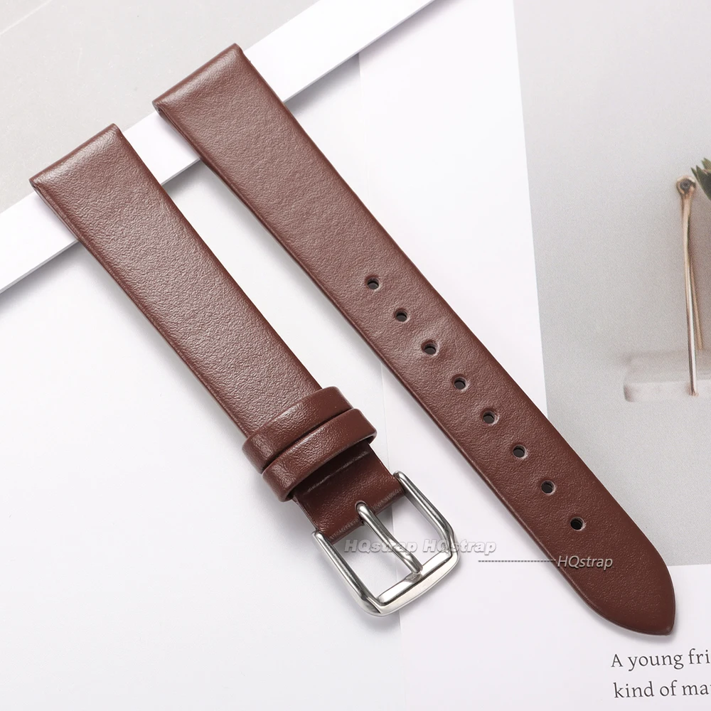 Elegant Slim Leather Watch Strap for Women – High-Quality Universal Replacement Watchband