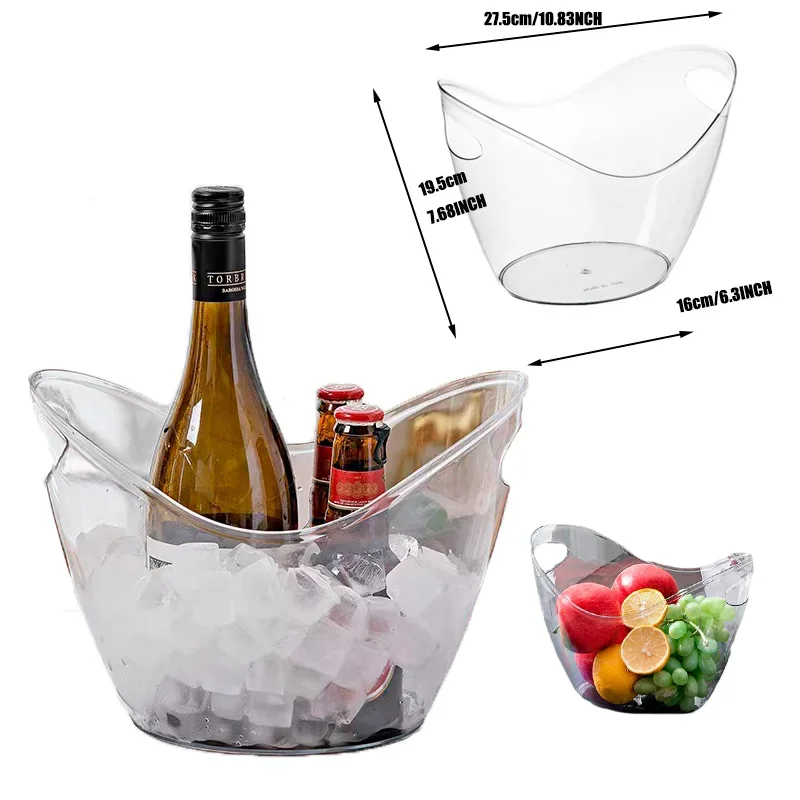 Transparent Ice Cube Storage Bucket Beer Wine Bucket Bar Ice Container Champagne Can Wine Champagne Beer Chiller ice bucket