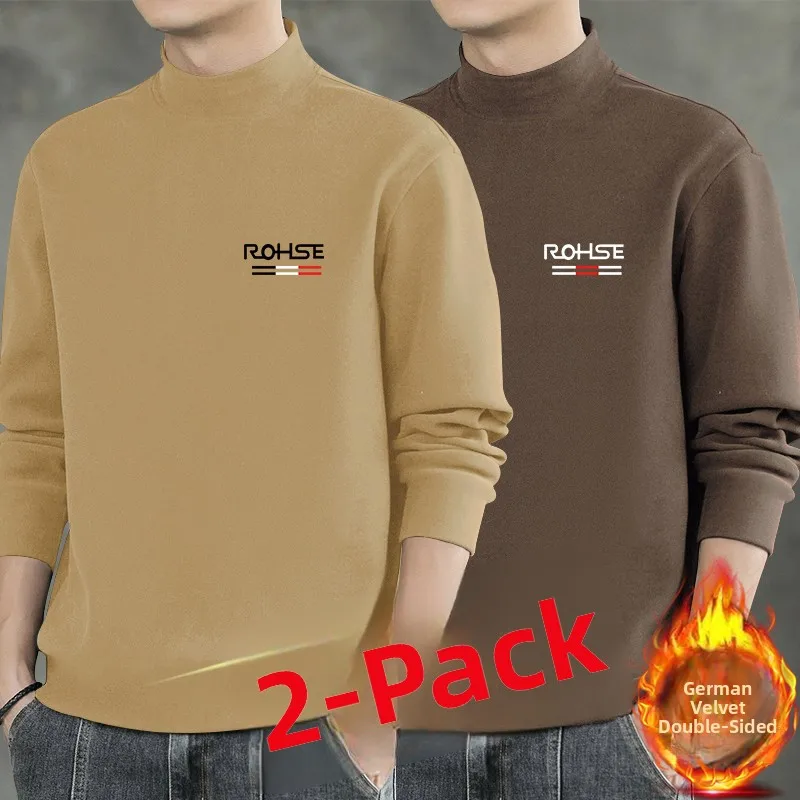 2 pieces of half turtleneck [rq] khaki + coffee color