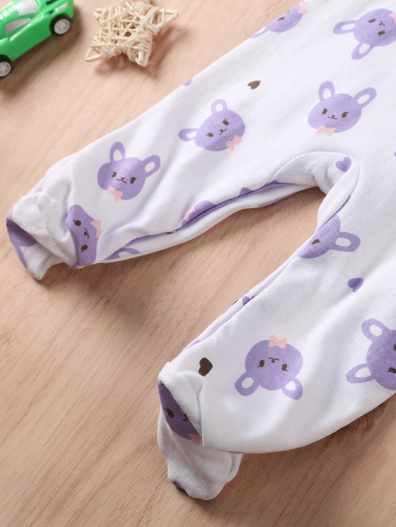 [2-piece set] Fall and winter baby girls foot onesie cartoon rabbit long-sleeved clothing crawl suit