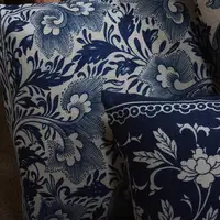 Ethnic Blue Floral Decorative Pillows Sofa Cushion Cover Flower Bird Pillowcase Living Room Decoration Farmhouse Pillow Case 6