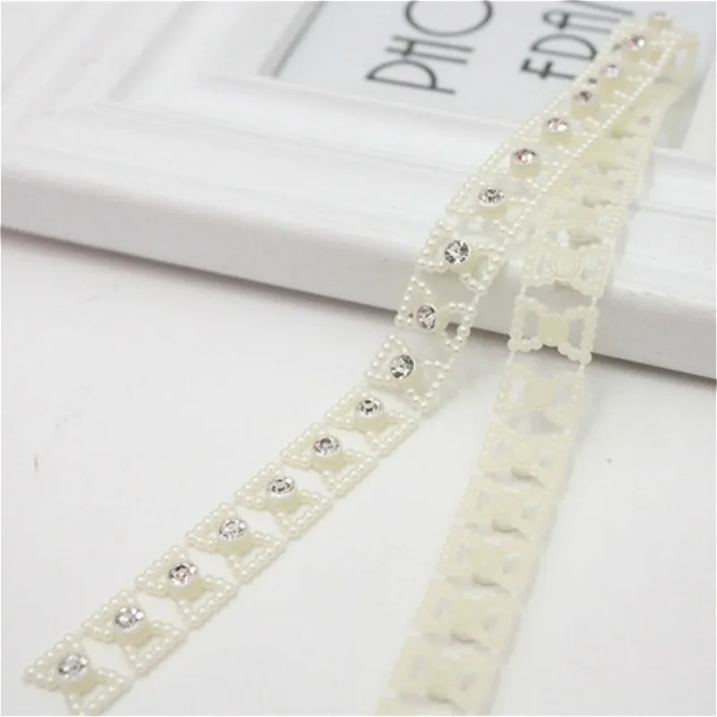 Fine Beaded And Diamond Connected Lace DIY Women's Child Headdress Bracelet Necklace Shiny Making Gift Box Multipurpose Ribbon lace ribbon,lace sewing accessories,lace sewing supplies,lace accessories,lace garment accessories,lace decoration,clothing craft accessories,lace hair accessories,tassel trim lace