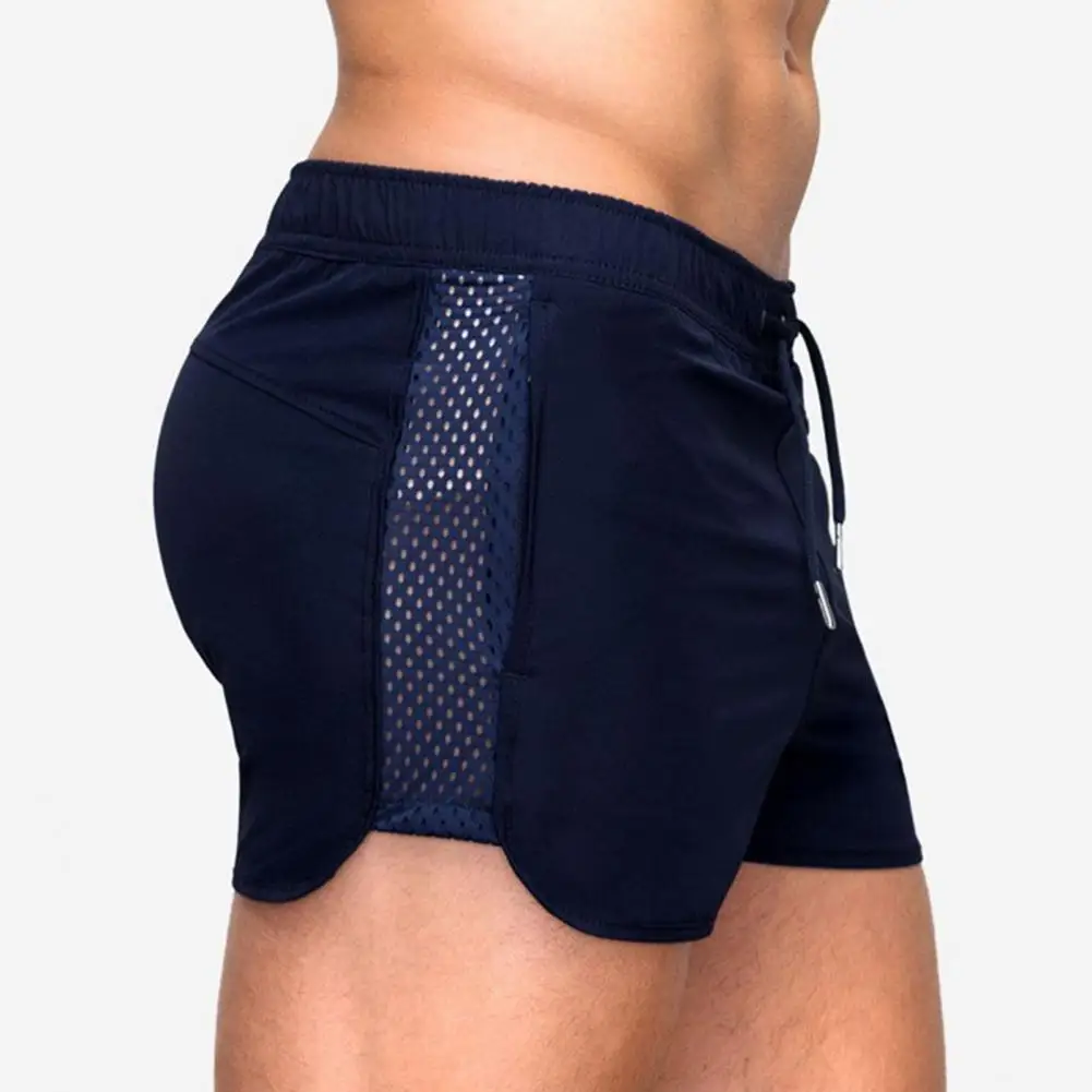 Men Elastic Waist Shorts Shorts with Pockets Quick Dry Mesh Drawstring Beach Shorts for Men Elastic Waist Surfing Fitness Sport