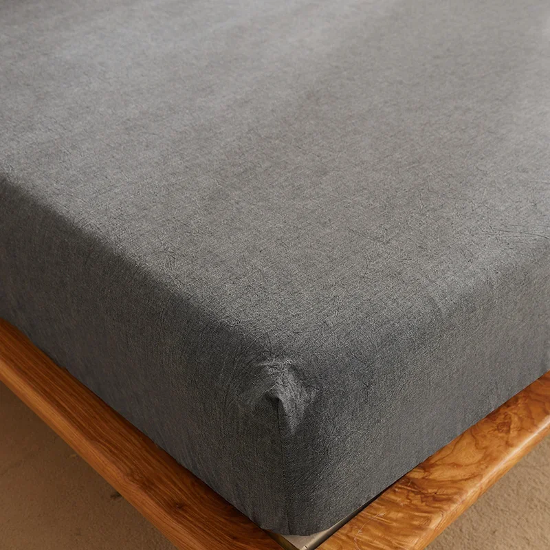 100% Cotton Bed Sheets sabanas cama 150 Solid Color Bed Cover 180x200 Size Bedclothes Deepen Fitted Sheet(Pillowcase need order) 3