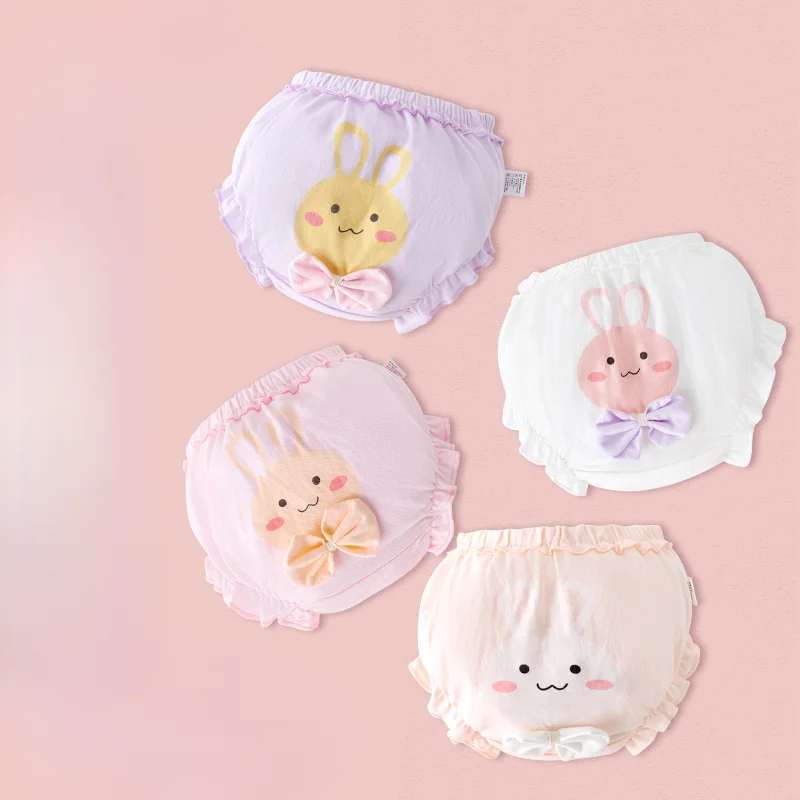Baby Panties Summer New Class A Women's Treasure Bread Pants Soft and Comfortable No Butt Girls Underwear 4pcs baby cotton panties,baby underwear set