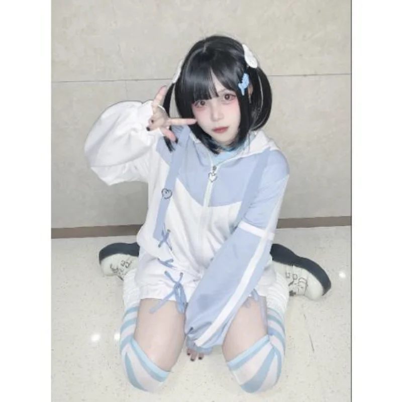 

Y2k Aesthetics Grunge Hoodies Women 00s Harajuku Kawaii Pullover Fairycore Bandage Sweatshirt E-girl Goth Streetwear Moletom Top