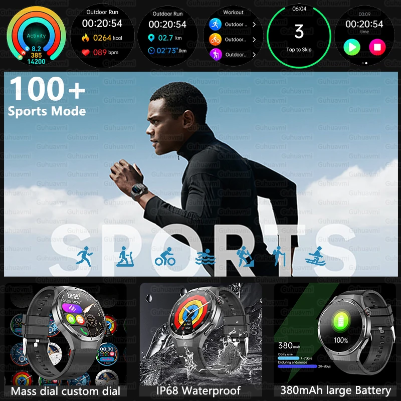 For HUAWEI 2025 New Accurate Lipids Uric acid Smart Watch ECG+PPG Health Monitort Watch IP68 Waterproof Sports Call Smart Watch 6
