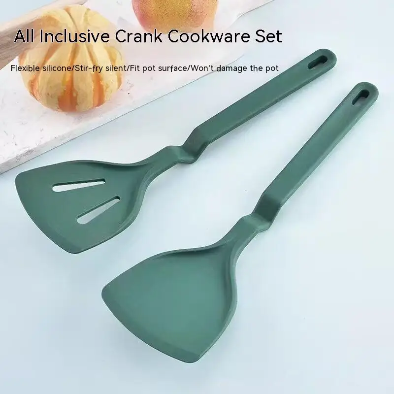 New crank silicone spatula spoon non-stick pan special kitchen utensils supoon silicon spoon
