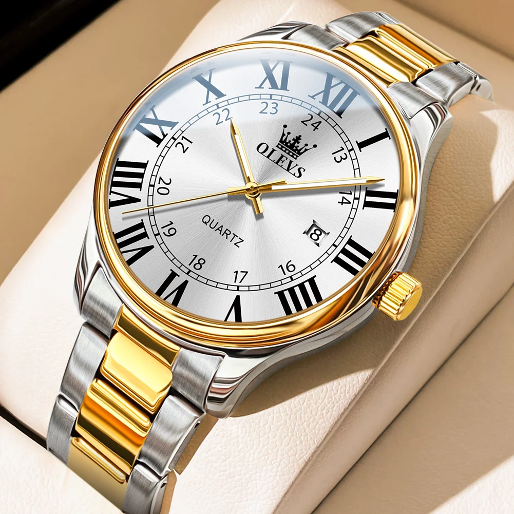 OLEVS Luxury Business Rome Time Man Wristwatch Waterproof Luminous Men Watch For Men Quartz Men's Watches Relogios Masculino