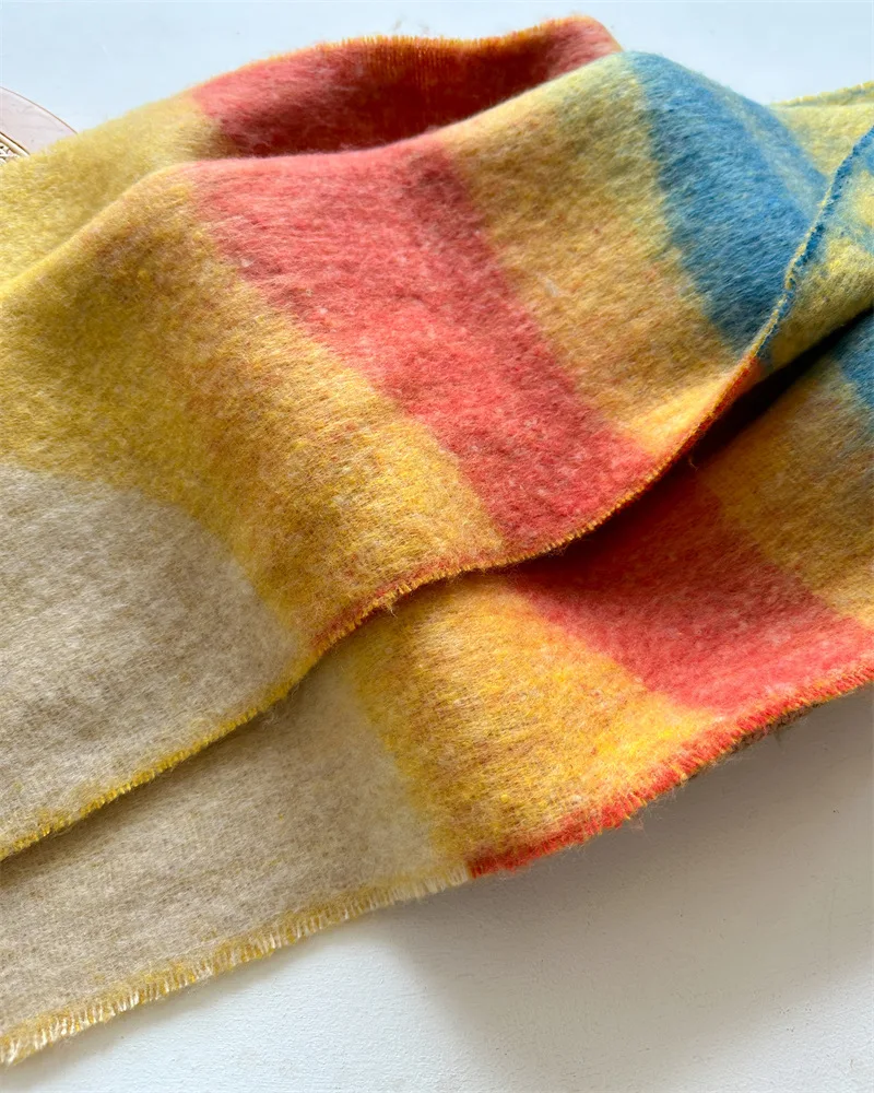 Winter Dicke Warme Schal für Frauen Kaschmir Schal und Wraps Pashmina Halstuch Bufanda Weibliche Regenbogen Haarigen Quaste Echarpe Neue – Detail 28