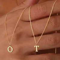 Collier initial A-Z plaqué or 18 carats, collier en acier inoxydable avec lettres mignonnes pour femmes 2