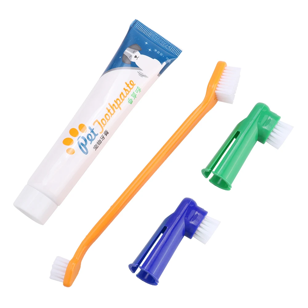 Pet Toothbrush Set Pet Supplies Dog Toothpaste Toothbrush Oral Care Set For Cats And Dogs Finger Toothbrush Set images - 6