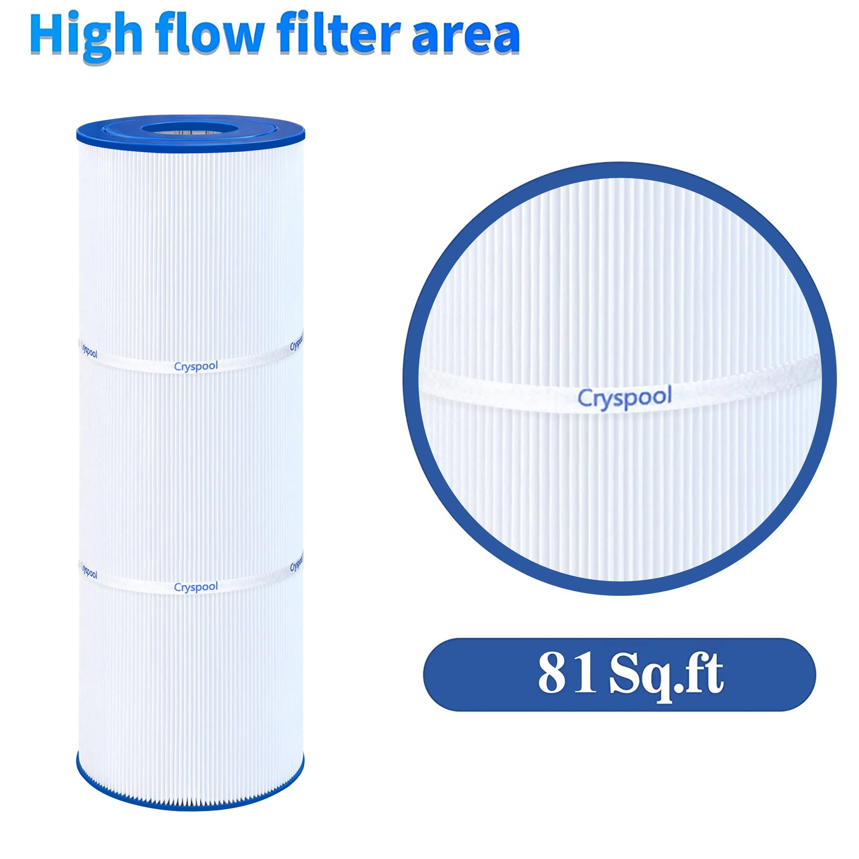 Spa Filter Cryspool Pool Filter Compatible with CX580XRE SwimClear C3025 C3030 PA81 C-7483 FC-1225 4&times;81 Sq. Ft 4 Pack