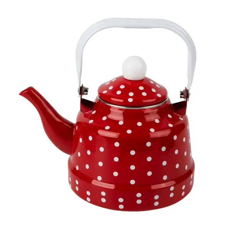 1Pc Durable Heating Water Kettle Lovely Enamel Teapot Kitchen Teapot