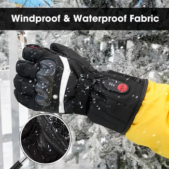 Savior Heat Winter Motorcycle Heated Gloves 7.4V Safe Outdoors Sports Electric Heating Waterproof Windproof KNUCKLE EN13594 3