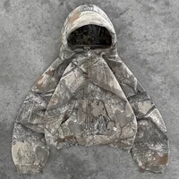 New Wild World Leaf Streetwear Camouflage Print Oversize Camouflage Sweatshirt Harajuku Goth Retro Fashion Hoodie Men Women Tops 2