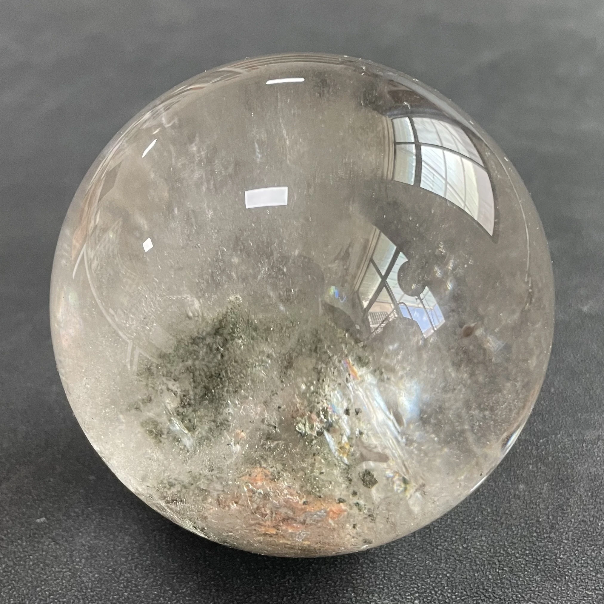 

535g Natural Stone Green Phantom Sphere Polished Garden Quartz Ball Reiki Healing Gift Crystal Ball Room Decor Y2140