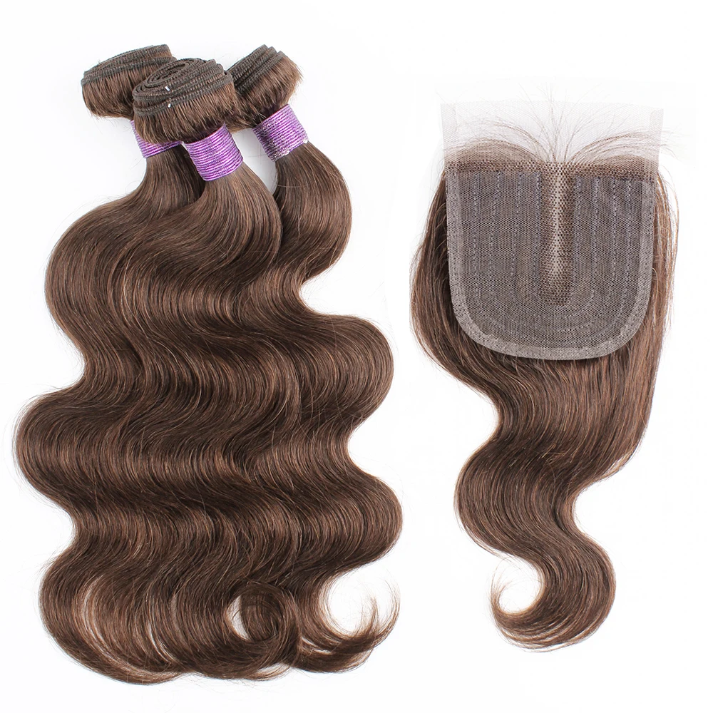 Human Hair Bundles 3 Bundles with Closure Transparent Lace Middle Part 200g/set Body Wave Ombre Honey Blonde Brown Remy Human Hair Weave Bobbi human hair bundles