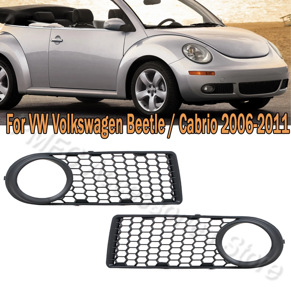 Honeycomb Mesh Grille Cover Front Bumper Fog Light Grille For VW Beetle/Cabrio 2006 2007 2008-2011 1C0807683C 1C0807684C Car Exterior Accessories Car Grill Mesh