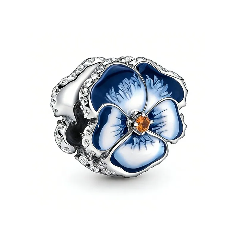 인기 있는 골드 스파클링 플라워 시리즈 참 비즈 펜던트 클립, 오리지널 유럽식 스네이크 본 팔찌 액세서리 주얼리 선물에 적합