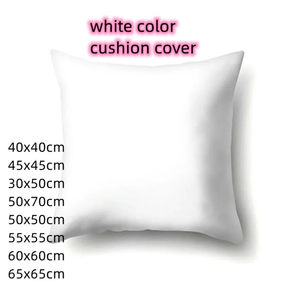 White Color Cushion Cover ( Without Print Photo ) for Car Seat Sofa Home Decor 40x40 45x45cm Solid Inner Filiing Packaging Bags