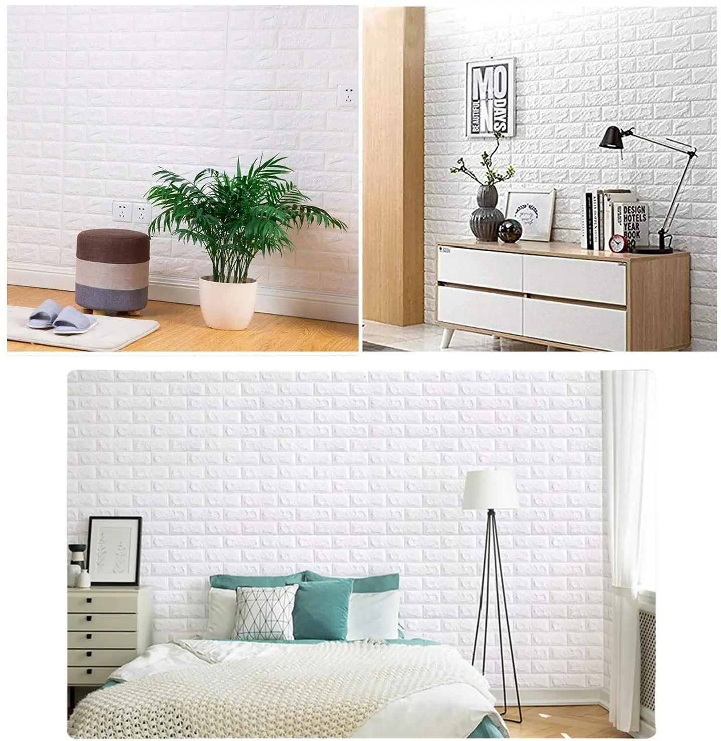 Wall Sticker Self-Adhesive 3D Brick Stickers Waterproof Foam Wallpaper for Kitchen Living Room TV Wall DIY Home Decorative 4pcs foam paint brush sponge craft art craft paint brush set sponge plastic foam brushes cleaning supplies kitchen accessories