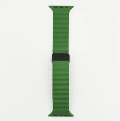 Magnetic Buckle Silicone Watch Strap Bracelet for 42mm 44mm 45mm 49mm (Green)