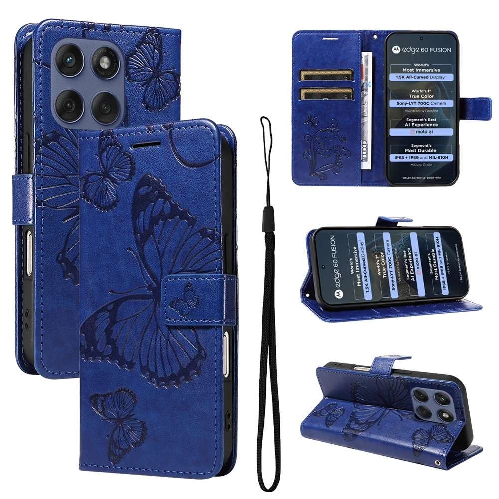 Butterfly Design Magnetic Leather Wallet Phone Case